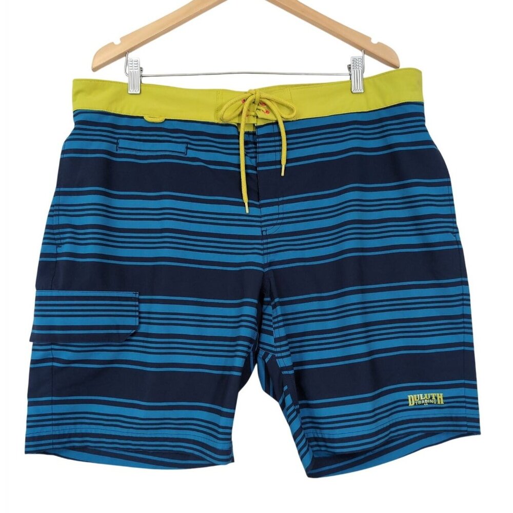 Duluth DuluthFlex Bull Moose Board‎ Shorts Mens 38 Blue Quick Dry Swim Beach